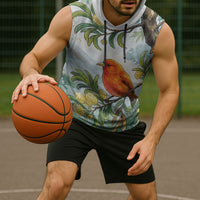 Aloha Hawaii Akepa Koa Tree Watercolor Sleeveless Hoodie