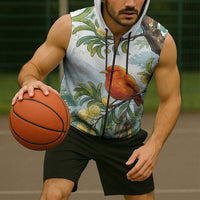 Aloha Hawaii Akepa Koa Tree Watercolor Sleeveless Zip Hoodie LT14 - Polynesian Pride