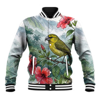 Aloha Hawaii Maui Parrotbill Hibiscus Watercolor Baseball Jacket LT14 Unisex Watercolor - Polynesian Pride