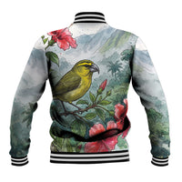 Aloha Hawaii Maui Parrotbill Hibiscus Watercolor Baseball Jacket LT14 - Polynesian Pride