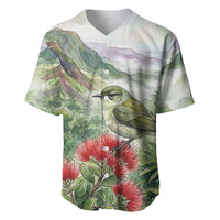 Aloha Hawaii Creeper Ohia Lehua Watercolor Baseball Jersey LT14 Watercolor - Polynesian Pride