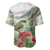 Aloha Hawaii Creeper Ohia Lehua Watercolor Baseball Jersey LT14 - Polynesian Pride
