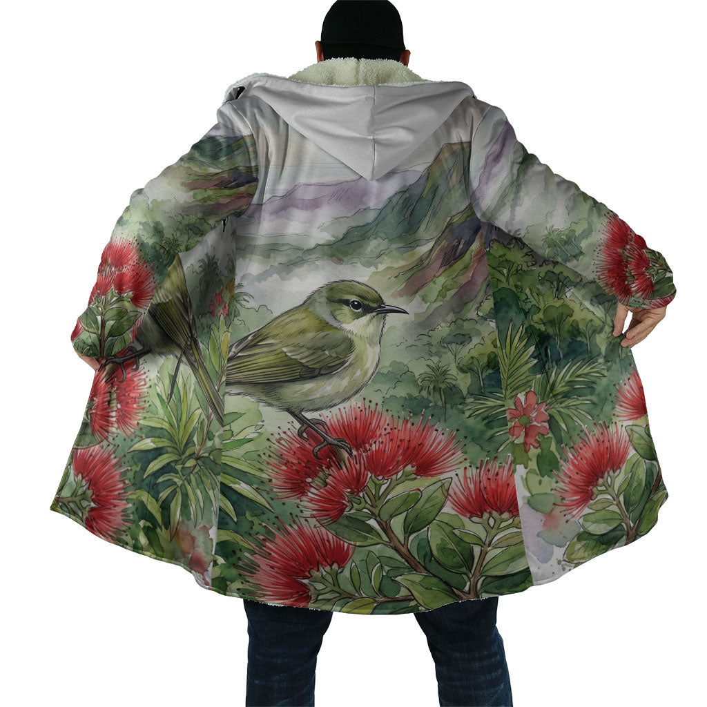 Aloha Hawaii Creeper Ohia Lehua Watercolor Cloak