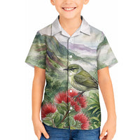 Aloha Hawaii Creeper Ohia Lehua Watercolor Hawaiian Shirt LT14 - Polynesian Pride