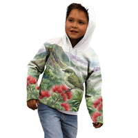 Aloha Hawaii Creeper Ohia Lehua Watercolor Kid Hoodie LT14 - Polynesian Pride