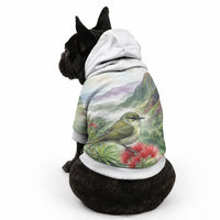 Aloha Hawaii Creeper Ohia Lehua Watercolor Pet Hoodie LT14 - Polynesian Pride