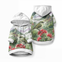 Aloha Hawaii Creeper Ohia Lehua Watercolor Pet Hoodie LT14 Pullover Watercolor - Polynesian Pride