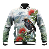 Aloha Hawaii Akohekohe Ohia Lehua Watercolor Baseball Jacket