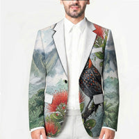 Aloha Hawaii Akohekohe Ohia Lehua Watercolor Blazer LT14 - Polynesian Pride