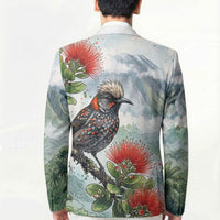 Aloha Hawaii Akohekohe Ohia Lehua Watercolor Blazer LT14 - Polynesian Pride