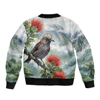 Aloha Hawaii Akohekohe Ohia Lehua Watercolor Bomber Jacket