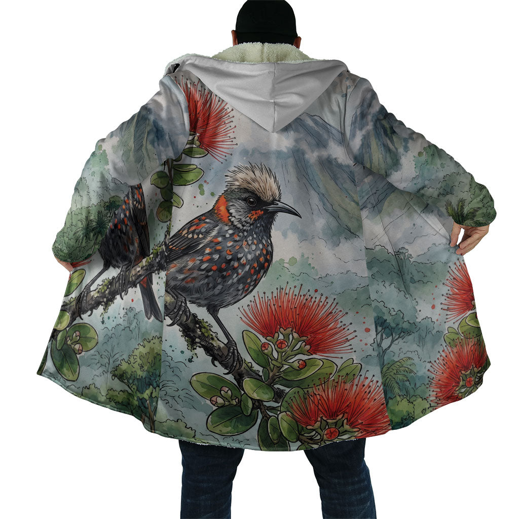 Aloha Hawaii Akohekohe Ohia Lehua Watercolor Cloak LT14 - Polynesian Pride