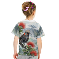 Aloha Hawaii Akohekohe Ohia Lehua Watercolor Kid T Shirt LT14 - Polynesian Pride