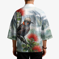 Aloha Hawaii Akohekohe Ohia Lehua Watercolor Kimono LT14 - Polynesian Pride