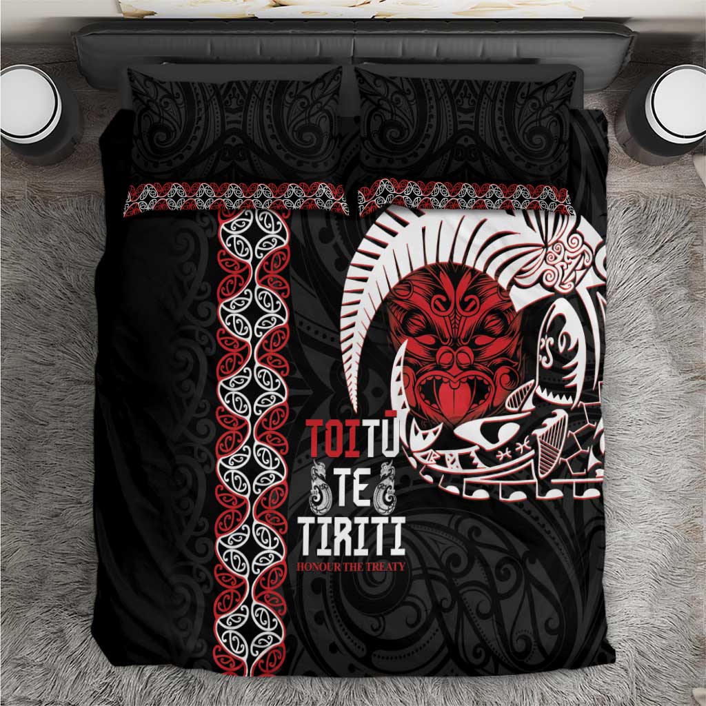 Aotearoa Toitu Te Tiriti Bedding Set Honour The Treaty Maori Haka