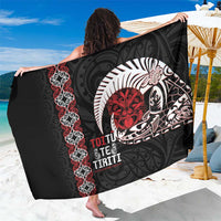 Aotearoa Toitu Te Tiriti Sarong Honour The Treaty Maori Haka LT14 One Size 44 x 66 inches Black - Polynesian Pride