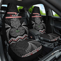Aotearoa Toitu Te Tiriti Car Seat Cover Stand Together! Stand Stronger! - NZ Tiki LT14 One Size Black - Polynesian Pride