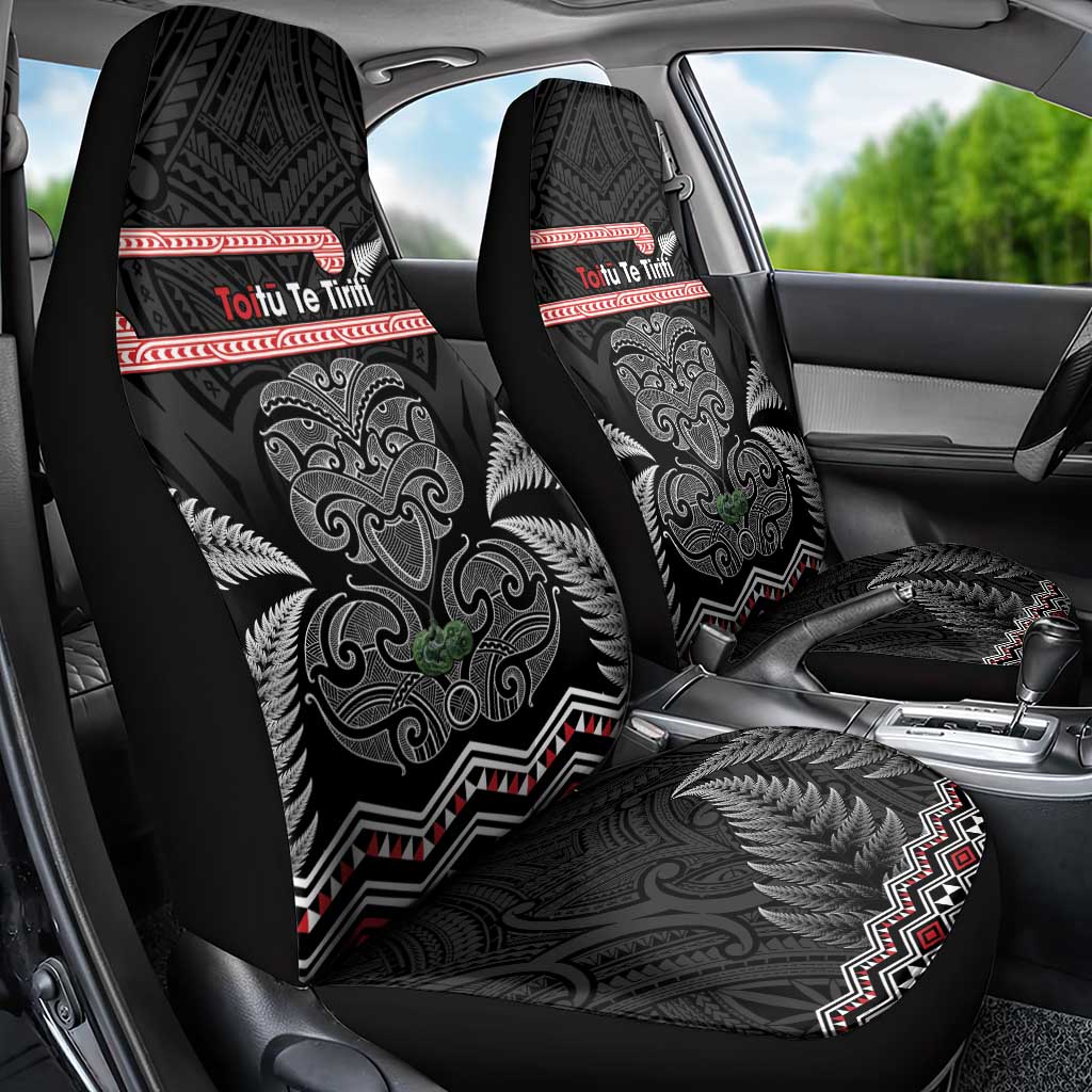 Aotearoa Toitu Te Tiriti Car Seat Cover Stand Together! Stand Stronger! - NZ Tiki LT14 - Polynesian Pride