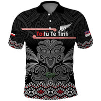 Aotearoa Toitu Te Tiriti Polo Shirt Stand Together! Stand Stronger! - NZ Tiki LT14 Black - Polynesian Pride