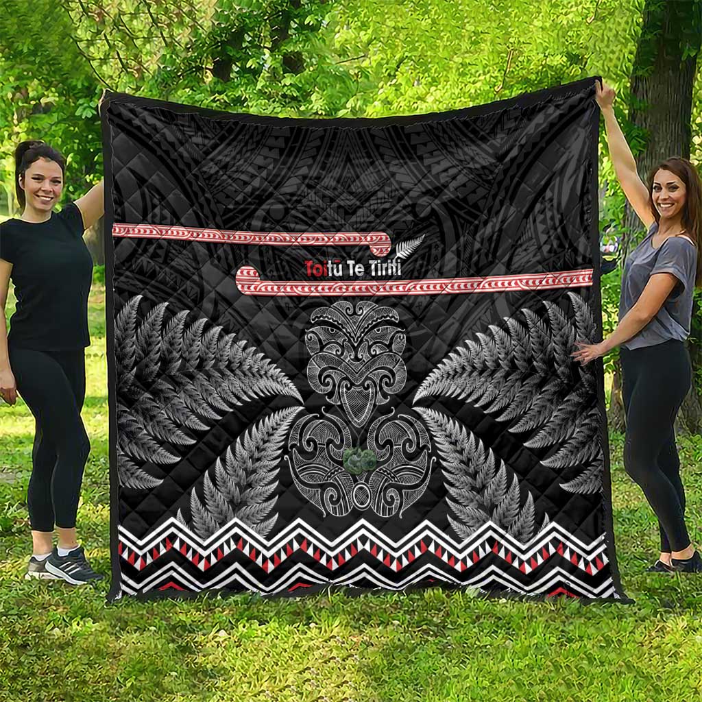 Aotearoa Toitu Te Tiriti Quilt Stand Together! Stand Stronger! - NZ Tiki LT14 - Polynesian Pride