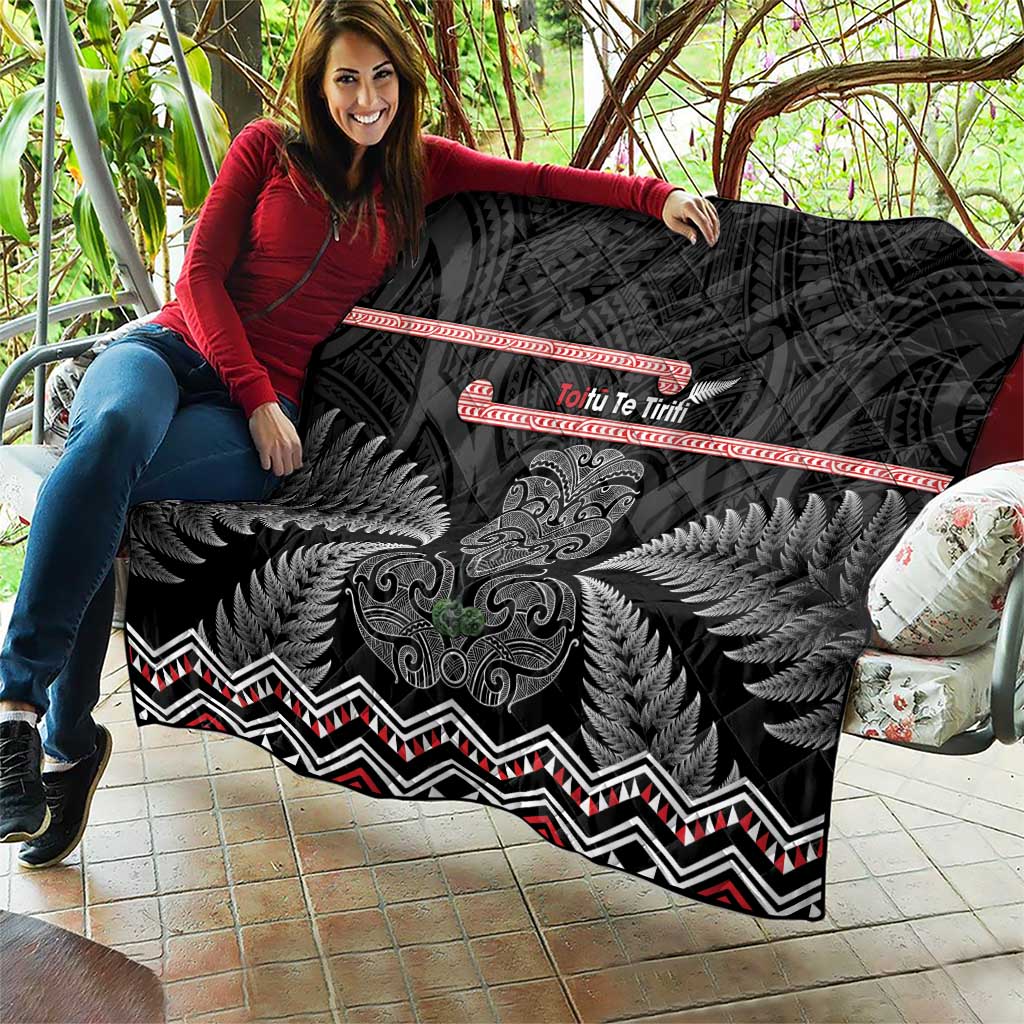 Aotearoa Toitu Te Tiriti Quilt Stand Together! Stand Stronger! - NZ Tiki LT14 - Polynesian Pride