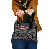 Aotearoa Toitu Te Tiriti Shoulder Handbag Stand Together! Stand Stronger! - NZ Tiki LT14 One Size Black - Polynesian Pride