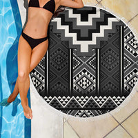 Black Taniko Aotearoa Beach Blanket Niho Taniwha Mix Poutama LT14 - Polynesian Pride