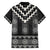 Black Taniko Aotearoa Family Matching Off Shoulder Short Dress and Hawaiian Shirt Niho Taniwha Mix Poutama LT14