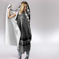 Black Taniko Aotearoa Hooded Blanket Niho Taniwha Mix Poutama LT14 - Polynesian Pride