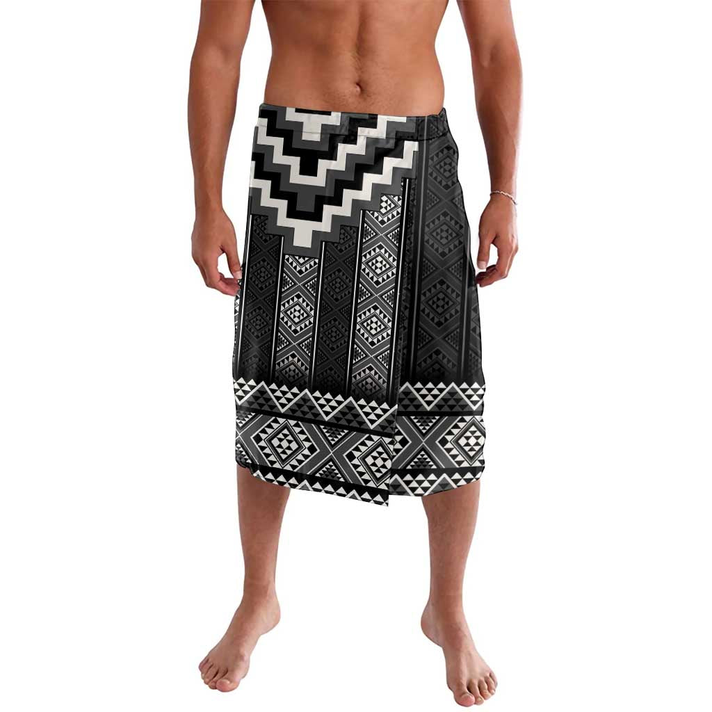 Black Taniko Aotearoa Lavalava Niho Taniwha Mix Poutama LT14 Black - Polynesian Pride