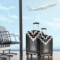 Black Taniko Aotearoa Luggage Cover Niho Taniwha Mix Poutama LT14 - Polynesian Pride