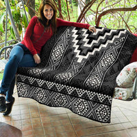 Black Taniko Aotearoa Quilt - Niho Taniwha Mix Poutama LT14 - Polynesian Pride