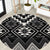 Black Taniko Aotearoa Round Carpet Niho Taniwha Mix Poutama