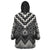 Black Taniko Aotearoa Wearable Blanket Hoodie Niho Taniwha Mix Poutama