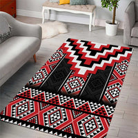 Red Taniko Aotearoa Area Rug Niho Taniwha Mix Poutama LT14 - Polynesian Pride