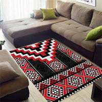 Red Taniko Aotearoa Area Rug Niho Taniwha Mix Poutama LT14 - Polynesian Pride
