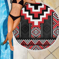 Red Taniko Aotearoa Beach Blanket Niho Taniwha Mix Poutama LT14 - Polynesian Pride