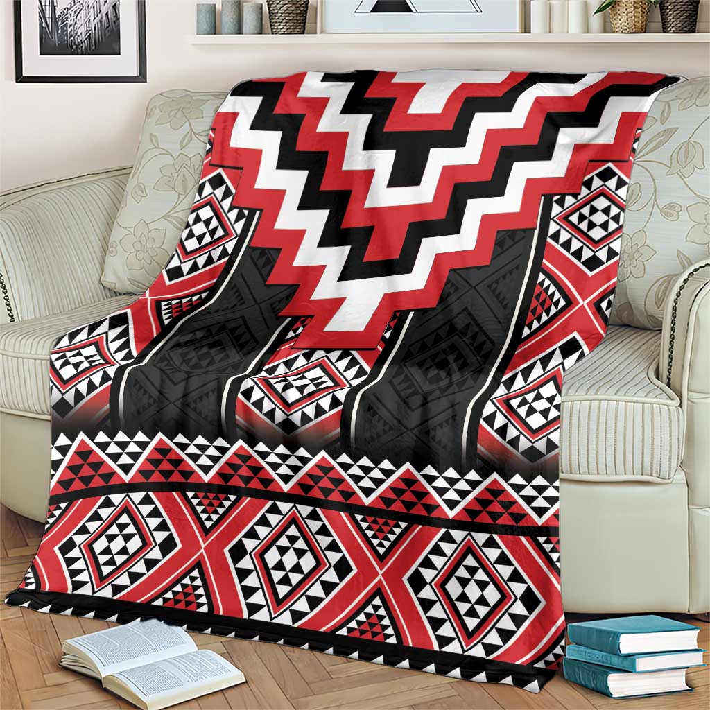 Red Taniko Aotearoa Blanket Niho Taniwha Mix Poutama LT14 - Polynesian Pride