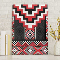 Red Taniko Aotearoa Canvas Wall Art Niho Taniwha Mix Poutama LT14 Without Frame Red - Polynesian Pride