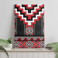 Red Taniko Aotearoa Canvas Wall Art Niho Taniwha Mix Poutama LT14 - Polynesian Pride