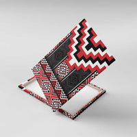 Red Taniko Aotearoa Canvas Wall Art Niho Taniwha Mix Poutama LT14 With Frame Red - Polynesian Pride