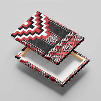 Red Taniko Aotearoa Canvas Wall Art Niho Taniwha Mix Poutama LT14 - Polynesian Pride