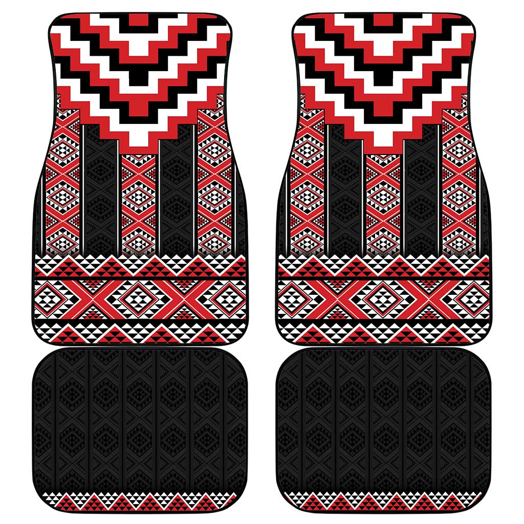 Red Taniko Aotearoa Car Mats Niho Taniwha Mix Poutama LT14 - Polynesian Pride