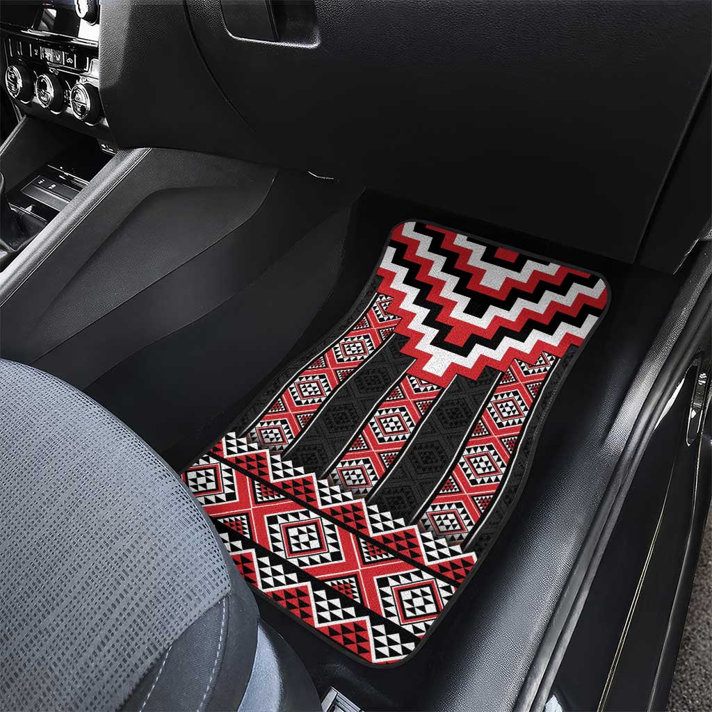 Red Taniko Aotearoa Car Mats Niho Taniwha Mix Poutama LT14 - Polynesian Pride