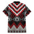 Red Taniko Aotearoa Family Matching Off The Shoulder Long Sleeve Dress and Hawaiian Shirt Niho Taniwha Mix Poutama