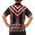 Red Taniko Aotearoa Family Matching Off Shoulder Maxi Dress and Hawaiian Shirt Niho Taniwha Mix Poutama LT14