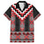 Red Taniko Aotearoa Family Matching Off Shoulder Short Dress and Hawaiian Shirt Niho Taniwha Mix Poutama LT14