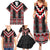 Red Taniko Aotearoa Family Matching Summer Maxi Dress and Hawaiian Shirt Niho Taniwha Mix Poutama LT14