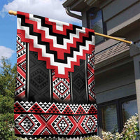 Red Taniko Aotearoa Garden Flag Niho Taniwha Mix Poutama LT14 - Polynesian Pride