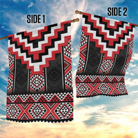 Red Taniko Aotearoa Garden Flag Niho Taniwha Mix Poutama LT14 - Polynesian Pride